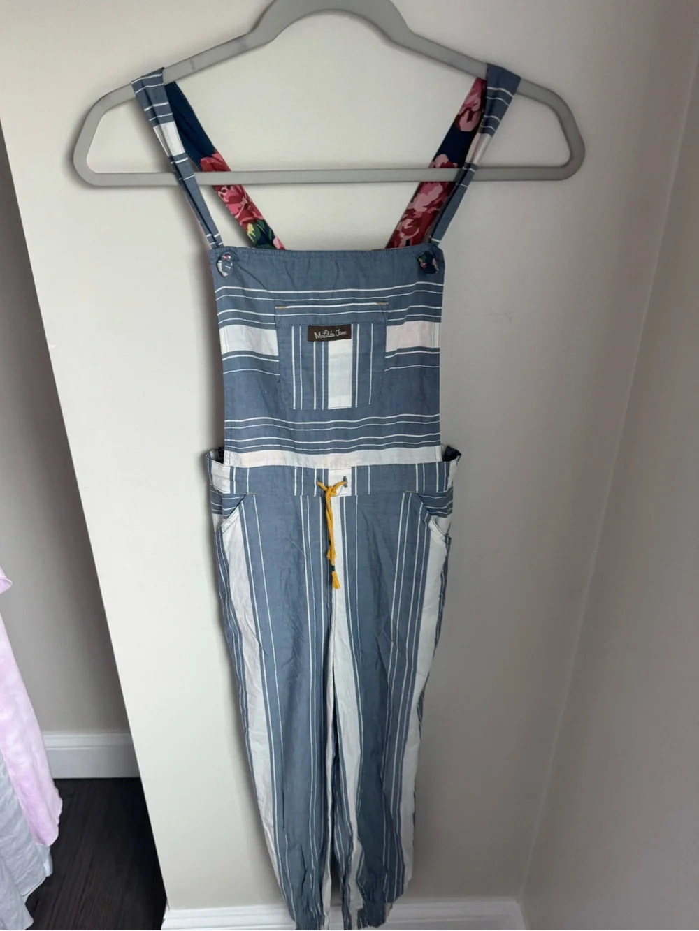 Matilda Jane Joanna Gaines Girls Fancy Free Mixed Print Overalls Size